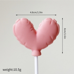 Trái tim nhựa silicon kt 4cmx4.8cm-HỒNG.