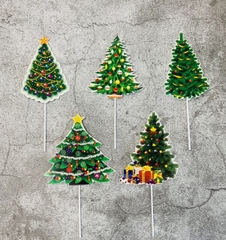 Set 5 cây thông noel giấy-HD.