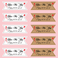 Set 60 thẻ giấy mix 2 màu nâu và trắng- Chúc mừng MẸ YÊU 20-10 vui vẻ (Q9015).