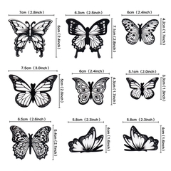 Set 9 bướm nhựa-ĐEN  (loại 1-dày).
