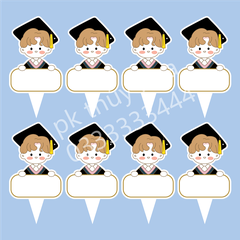 Set 50 thẻ giấy có chân cắm-bé TRAI CỬ NHÂN (MẪU 3).