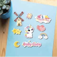 Combo 5 set giấy - Ngựa 1 sừng và cối xay gió.
