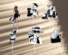 Set giấy cô gái chanel trắng đen HD-CG25.
