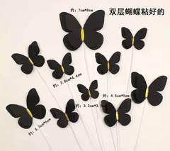 Set 10 bướm giấy 2 lớp -ĐEN.