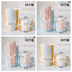 Set 50 cốc cupcake giấy hình kute -con vật.