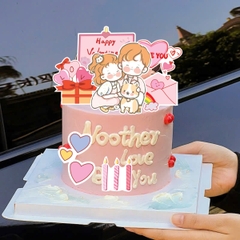 Combo 2 set giấy Valentine - đôi tình yêu và cún con.