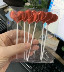 Set 60 cây tim da phồng đỏ (cây nhựa) (10 gói -6 cây/gói).