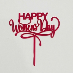 Set 10 mica Happy women's day uốn dưới -ĐỎ.