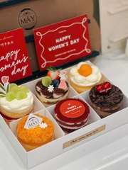 Set 10 hộp cupcake thấp đế giấy gấp 17x24.5x10cm - 6 ngăn.