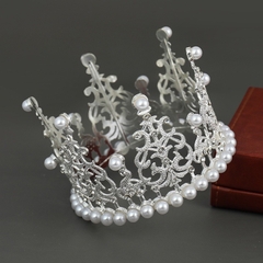 Vương miện đại tròn nhựa-bạc (đường kính 12cm).