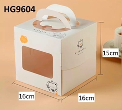 Set 50 hộp giấy cửa sổ - gấu đầu bếp trắng size 16x16x15cm  (KÈM ĐẾ).