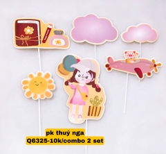MUA 1 TẶNG 1-10 Set giấy bé gái chùm bóng và máy bay (XẢ KHO).