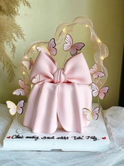 Dải ruybang có kèm đèn -HỒNG (KT 5.5cm x 85cm).