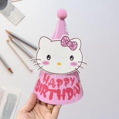 Set 10 mũ 3D cán bóng giấy đẹp kt dk 13cmx cao 20cm - Kitty (khuôn mặt) M97.