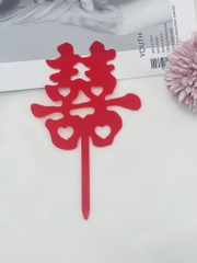 Set 10 mica chữ HỶ-ĐỎ.