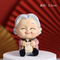 Tượng sứ -BÀ đan len.