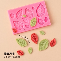 Khuôn silicon - mẫu lá nhọn mix to nhỏ.