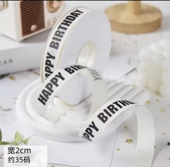 Ruybang thái trắng - Happy Birthday (HPBD) MÀU ĐEN (2cm x 35m).
