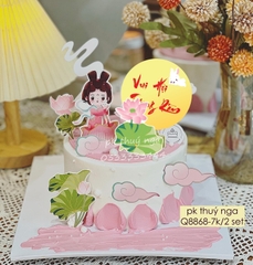 Combo 2 set giấy trung thu -hằng nga, thỏ, hoa sen (MẪU 4).