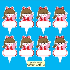 Set 40 thẻ giấy có chân cắm-bé GÁI giơ tay phát biểu.