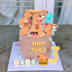 Combo 2 set giấy - capybara thổi nến, đánh đàn.9918