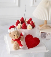 Set 5 trái tim đỏ in dập nổi chữ LOVE YOU.