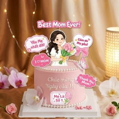 Combo 5 set giấy SX-Mẹ áo trắng ôm hoa hồng.