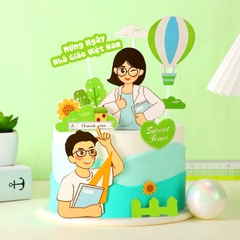 MUA 1 TẶNG 1 - Combo set giấy 20-11 (thầy cô tone màu xanh lá).