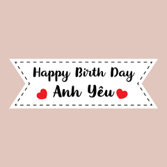 Set 60 bảng giấy-HPBD Anh yêu (bao gồm que cắm).