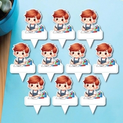 Set 50 thẻ giấy có chân cắm-bé TRAI viết bài.
