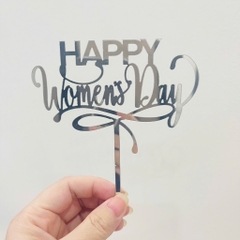 Set 10 mica Happy women's day uốn dưới -BẠC.