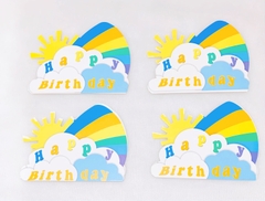 Set 8 Thẻ cắm HPBD mặt trời núi-XANH (1 lớp).