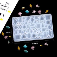 Khuôn silicon hình KIM CƯƠNG- nhiều hình dáng có hình ngôi sao (khuôn màu trắng).