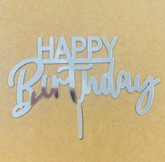 Set 10 mica HPBD (gạch chân dưới chữ happy)-BẠC.