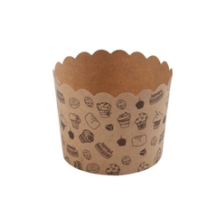 Set 50 cốc cupcake -NÂU (kt 7x5.5x6cm) (hoạ tiết bánh).