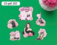 10 set giấy- cô gái áo đen và hoa hồng HD (261).