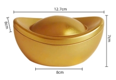 Hộp thiếc hình thỏi vàng kt 7x8x12.7cm.
