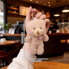 Gấu bông size 12cm (không gồm khăn và mũ) -MÀU NÂU gắn trái tim hồng.