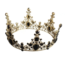 Vương miện đá đen - nhựa (vàng) đk 12.4cm.