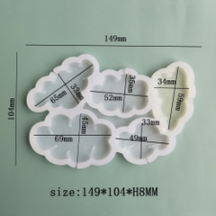 Khuôn silicon - 5 đám mây to nhỏ.