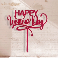 Set 10 mica Happy women's day uốn dưới -ĐỎ.