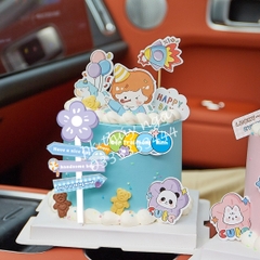 Combo 2 set giấy - bé trai thổi còi (đẹp trai thông minh).