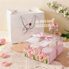 Set 10 hộp cupcake HOA TUYLIP 17x25x10cm - 6 ngăn (HÀNG TRUNG).
