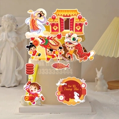 Combo 2 set giấy trung thu - múa lân và hằng nga MẪU 10.
