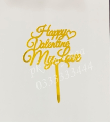 Set 10 mica Happy Valentine MY LOVE -VÀNG.