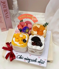 Set 60 bảng giấy-HPBD (happy birthday) sắc màu hình vòng cung.