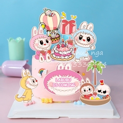 Combo 2 set giấy-Labubu (mẫu 2 -có cây dừa).