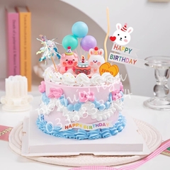 Combo 60 thẻ giấy HPBD thỏ và trái tim đỏ.