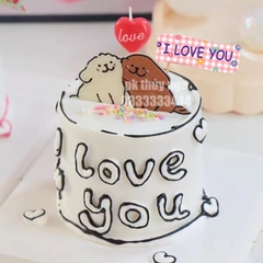 Set 60 bảng giấy-HPBD (happy birthday) mix chữ I LOVE YOU hình chữ nhật sắc màu.