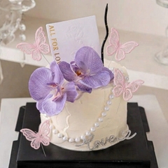 Set 5 bướm vải - REN HỒNG (mới).